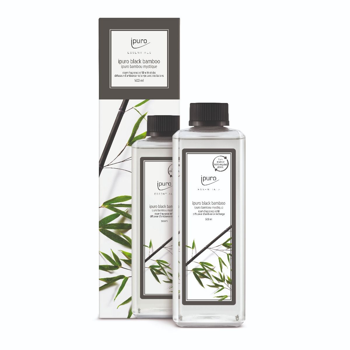 Ipuro geurverspreider navulling zwart bamboe 500ml