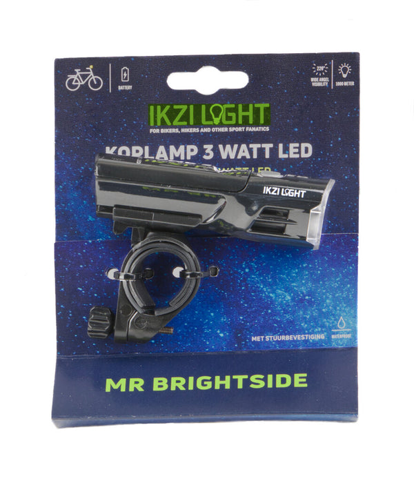 IKZI-Light koplamp Alu LED Mr. Brightside Hi-Tech batt.