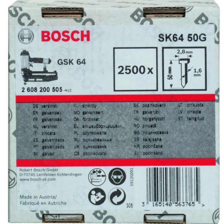 Bosch accessoires nagel met verzonken kop sk64 50 g - 2608200505