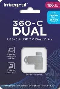 Enzo integral usb stick 128gb metal dual usb-c en usb 3.0 - 9500290