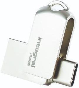 Enzo integral usb stick 128gb metal dual usb-c en usb 3.0 - 9500290