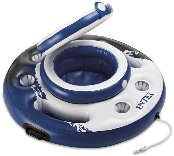 Inflatable cooler with cup holders