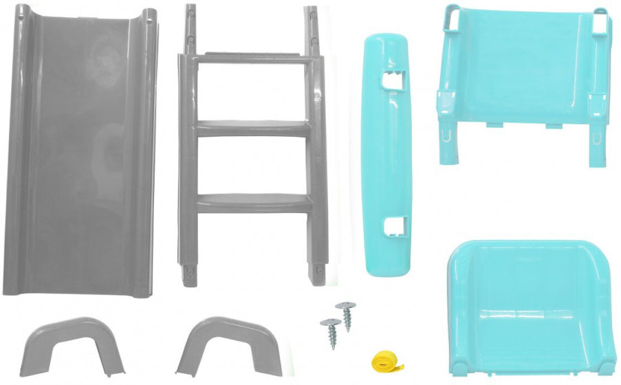 Grappige glijbaan junior 145 x 59 x 79 cm turquoise grijs