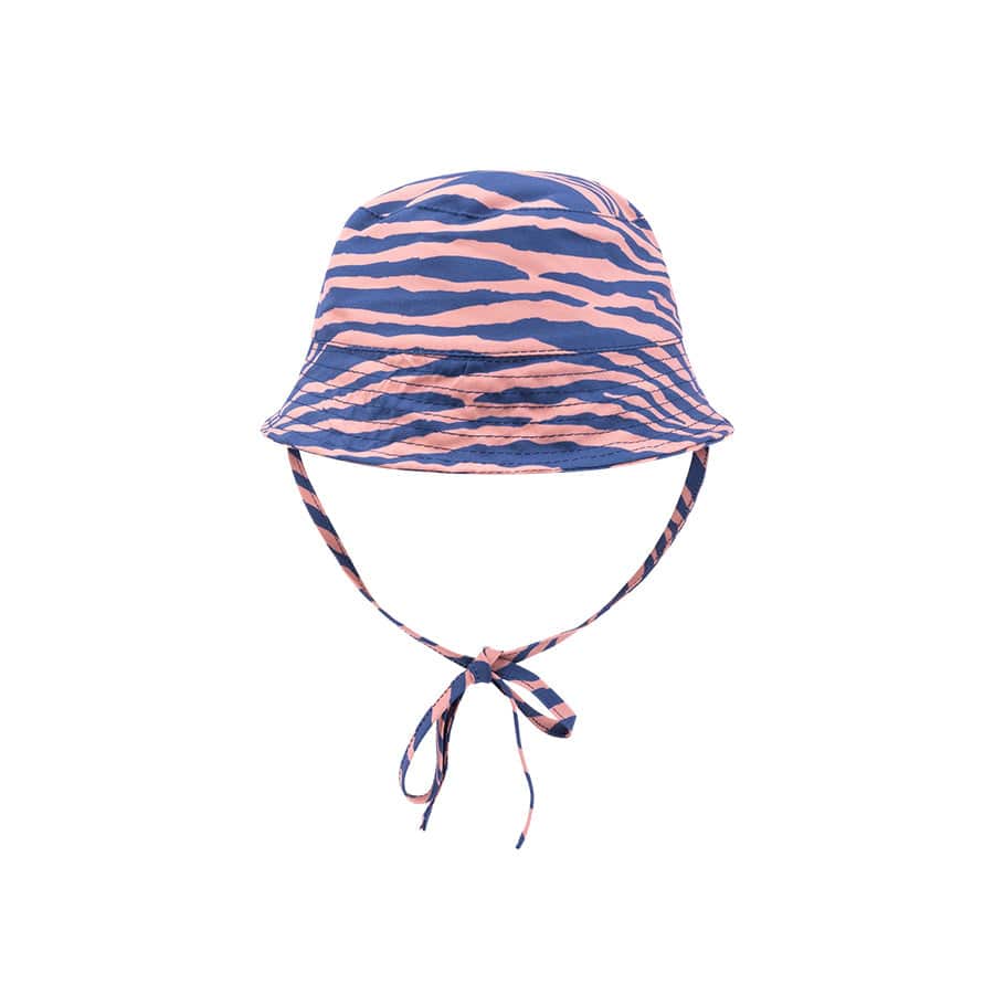 Levendige strepen | blauw oranje uv zonnehoed