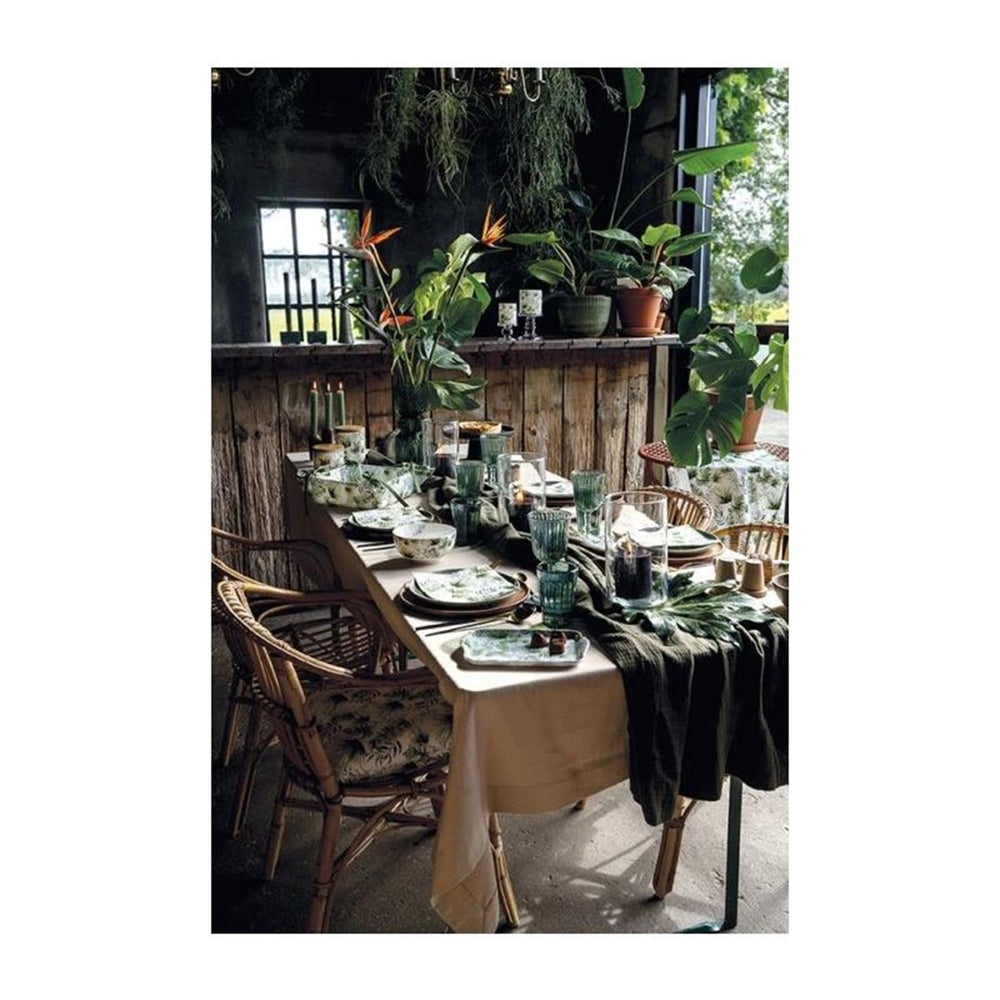 Ambiente tafelloper 40x150cm jungle leaves white