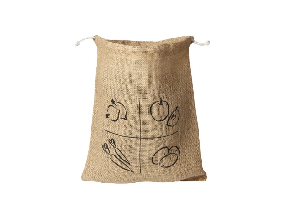 Ah! tafel! groente-fruit bewaarzak jute - medium