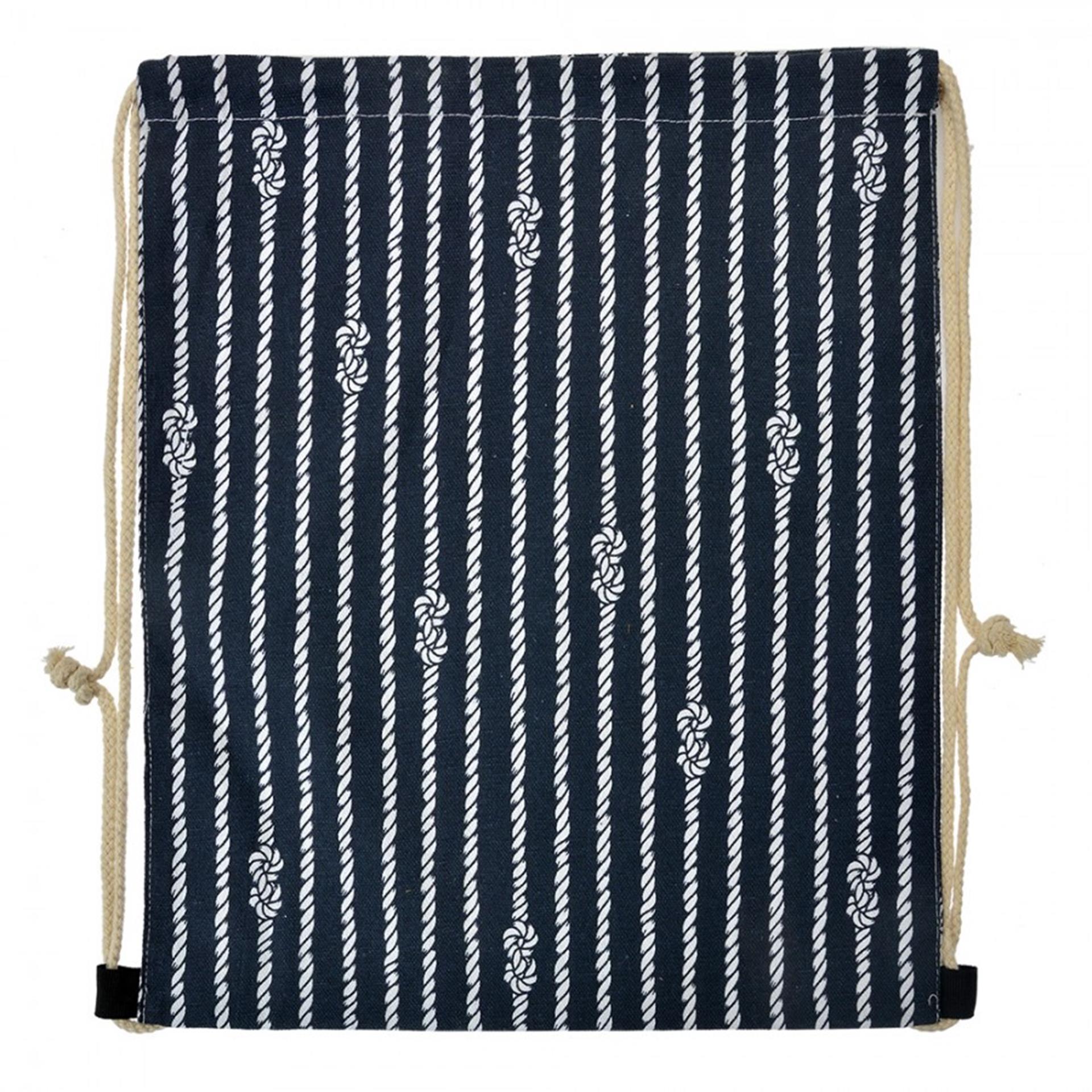 Clayre eef rugzak blauw wit 34x1x43cm