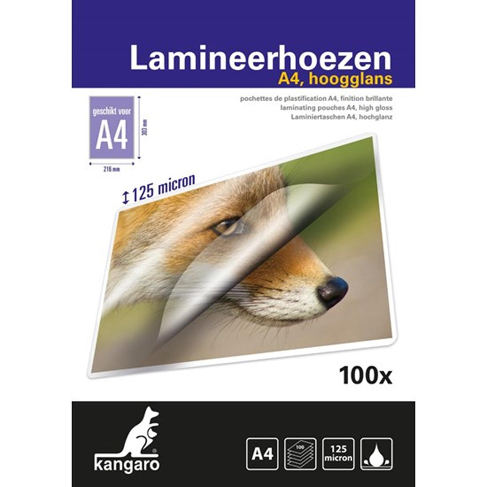 Kangaro lamineerhoes - a4 - 125 micron - glanzend - 100 stuks