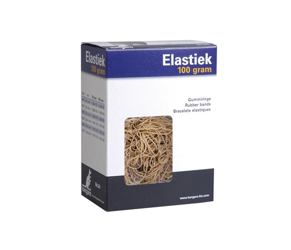 Kangaro elastiek nr.77 125x8mm 100 gram. postbode elastiek