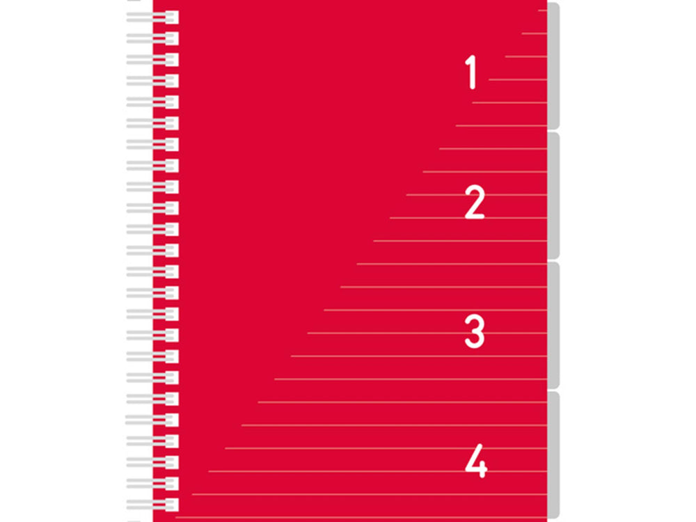 Kangaro 4 in 1 schrijfblok a5, gelinieerd rood