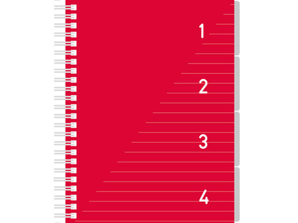 Kangaro 4 in 1 schrijfblok a5, gelinieerd rood