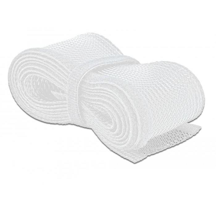 Kabelmantel met klittenbandsluiting 2 m x 19 mm wit