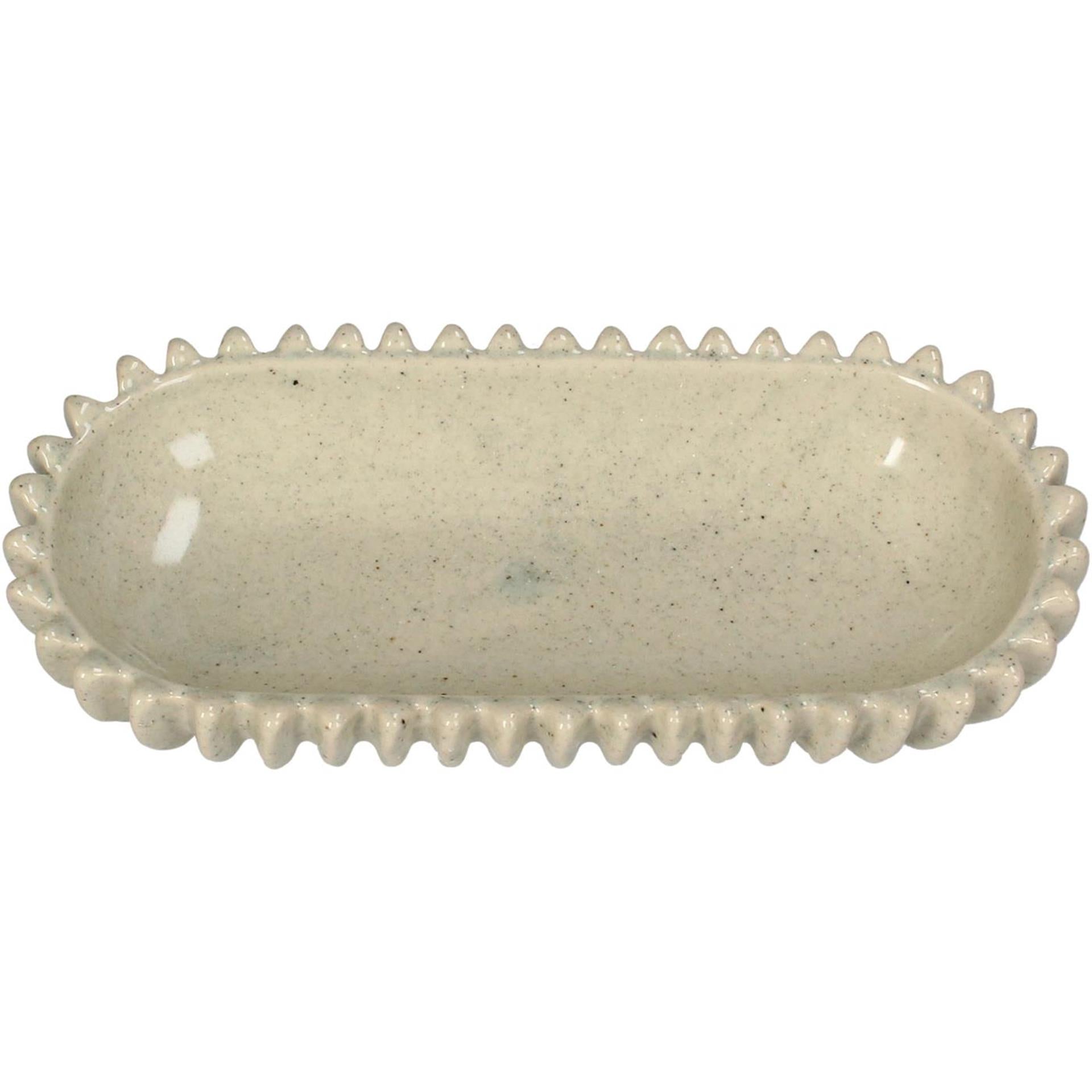 Kersten schaal keramiek beige 26.5x12.5x4.5cm