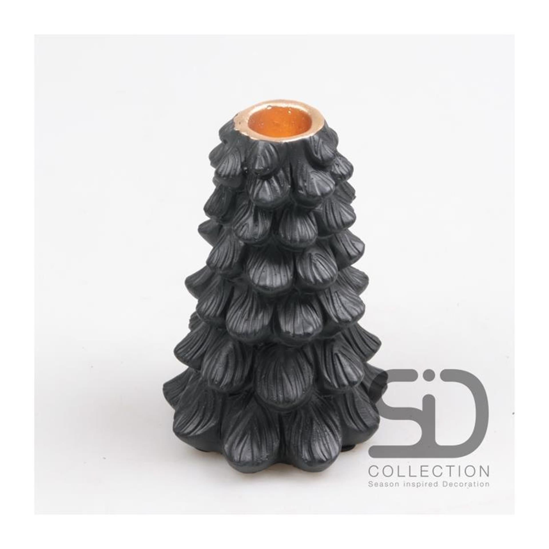 Season inspired decoration kaarsenstandaard 10x10x15 zwart