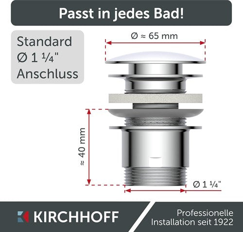 Kirchhoff universele wastafelafvoergarnituur, pop-up 1 1 4 (5 4 ) | chroom - 98807330