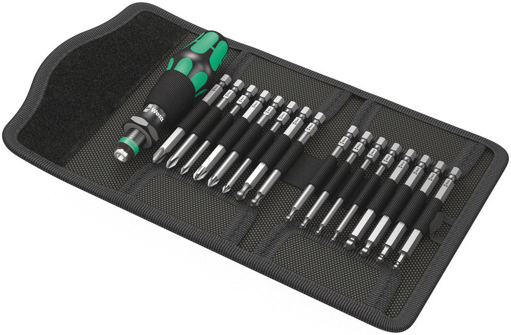 Wera kraftform kompakt 60 kk, 17-delig dopsleutel (zwart groen, bits met kogelkop)
