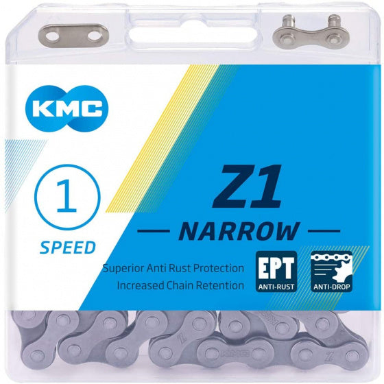 Chaîne KMC Z1 étroite 1 2x3 32, 7,3 mm, antirouille, 112L monovitesse