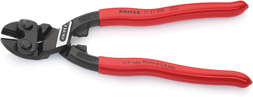 Knipex cobolt®71 21 200 sb compacte boutensnijtang | met kunststof bekleed zwart geatramenteerd | 200 m - 71 21 200 sb