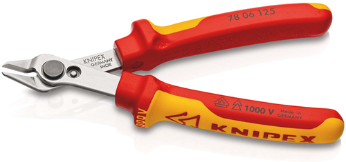 Knipex electronic super knips® vde | 125 mm lengte | geïsoleerd | meer-componentengrepen | vde-getest - 78 06 125 sb