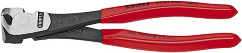 Knipex kracht-voorsnijtang zwart geatramenteerd met kunststof bekleed 160 mm - 6701160