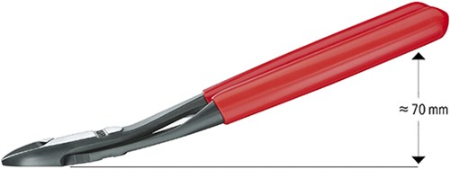 Knipex kracht-zijsnijtang verchroomd met kunststof bekleed 250 mm - 7421250