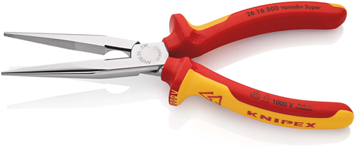 Knipex platspitse tang met zijsnijder (telefoontang) | 200 mm lengte | geïsoleerd | meer-componentengrepen - 26 16 200 sb