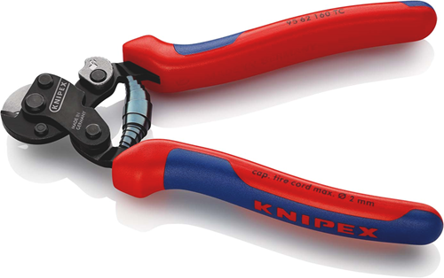 Knipex staaldraadschaar voor bandenkoord | meer-componentengrepen | gebruineerd | lengte 160 mm - 95 62 160 tc