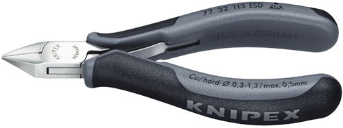 Knipex zijsnijtang spitse kop + facet 115 mm es - 7732115esd
