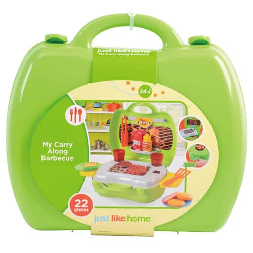 Bongers speelgoed mijn carry allong barbecue, een barbecue in een makkelijk meeneem koffertje