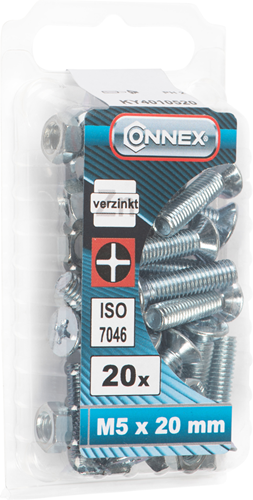 Connex metaalschroef vz-k m5x20 20st vz - ky4010520