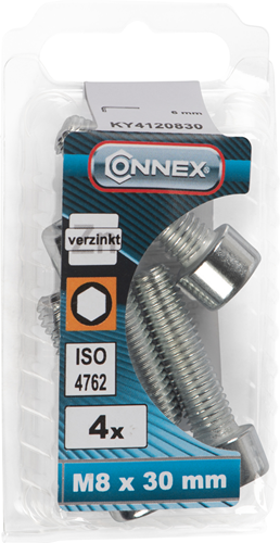 Connex binnenzeskantbout cy m8x30 4st vz - ky4120830