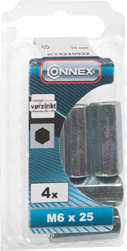 Connex verbindingsmoer (6k) m6x25 4st vz - ky4220032