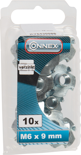Connex inslagmoer met haken m6x9 10st vz - ky6430086