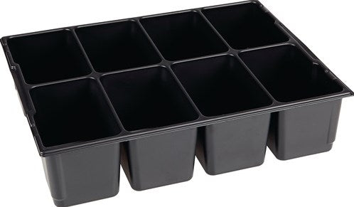 L-boxx verdeler voor kleine delen | b404xd317xh97 mm polystyreen | met 8 bakken | zwart | 1 stuk - 1000010129 - 1000010129
