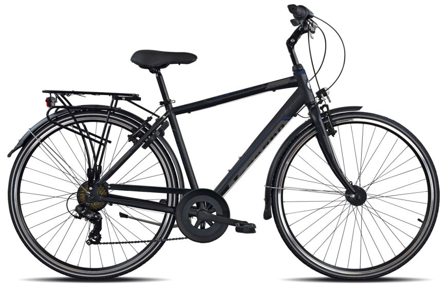 Cambridge 28 Inch 54 cm Heren 7V V-Brakes Matzwart Grijs