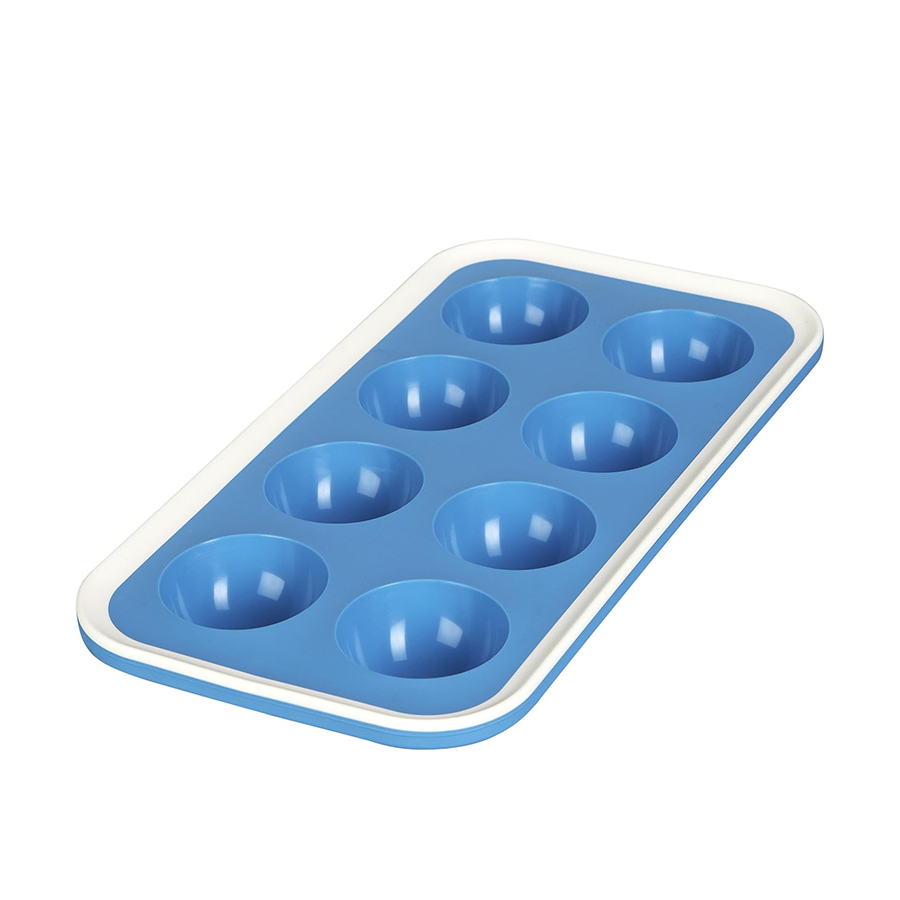 Abi levivo ijsblokjesvorm siliconen halve bol 8 blokjes blauw
