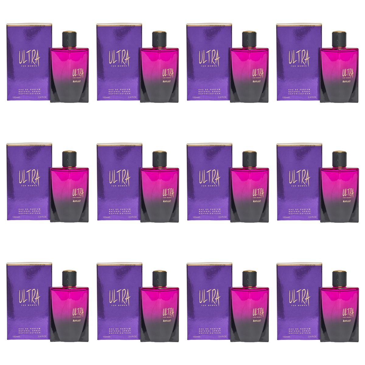 Lamusê 12 stuks by lattafa eau de parfum spray dames ultra 100ml