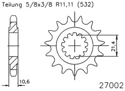 Esjot sprocket 532 17z standard