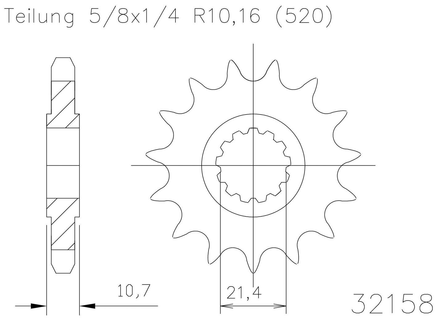 Esjot sprocket 520 16z standard