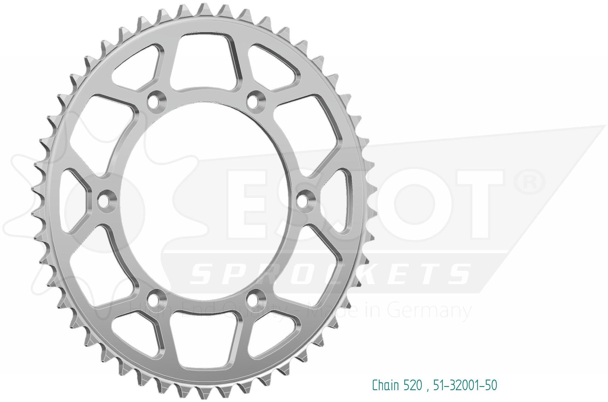 Esjot chain wheel 520 51z alu silver