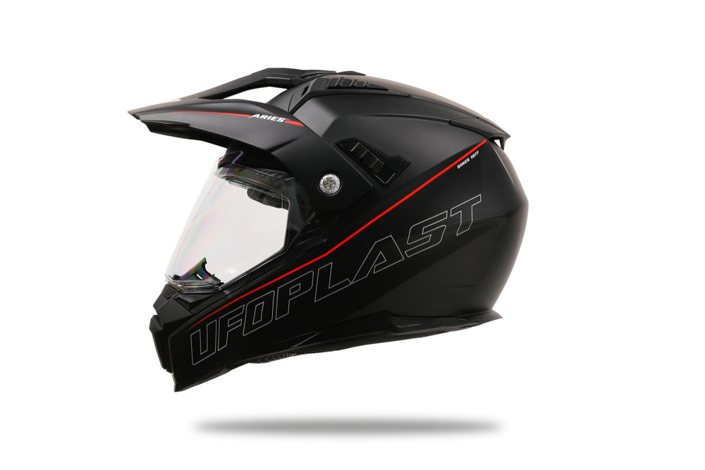 Ufo plast helmet aries m black red