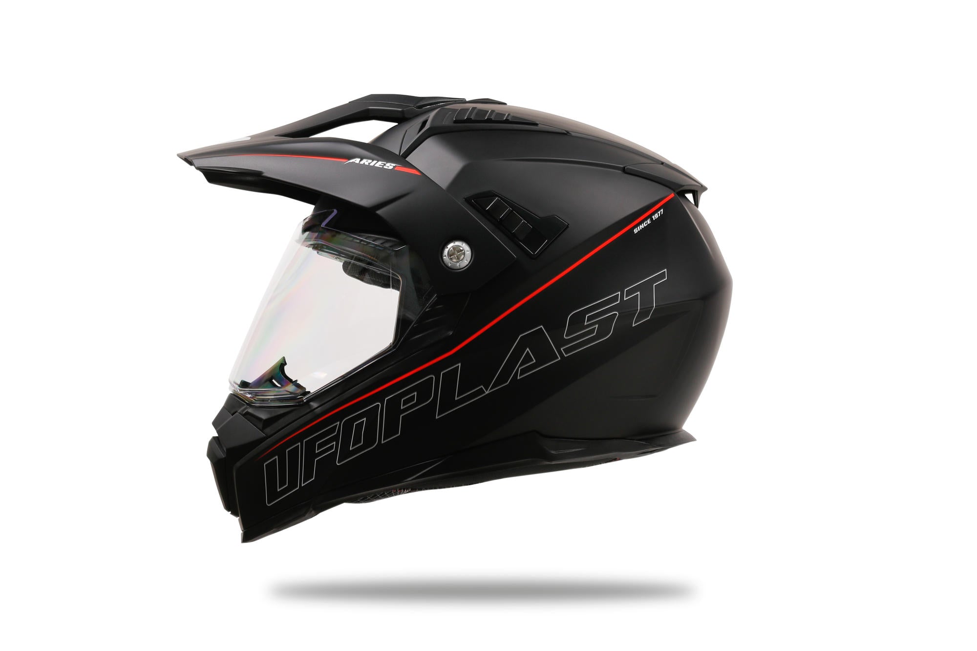 Ufo plast helmet aries m black red