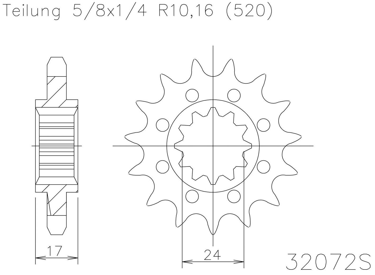 Esjot sprocket 520 15z standard