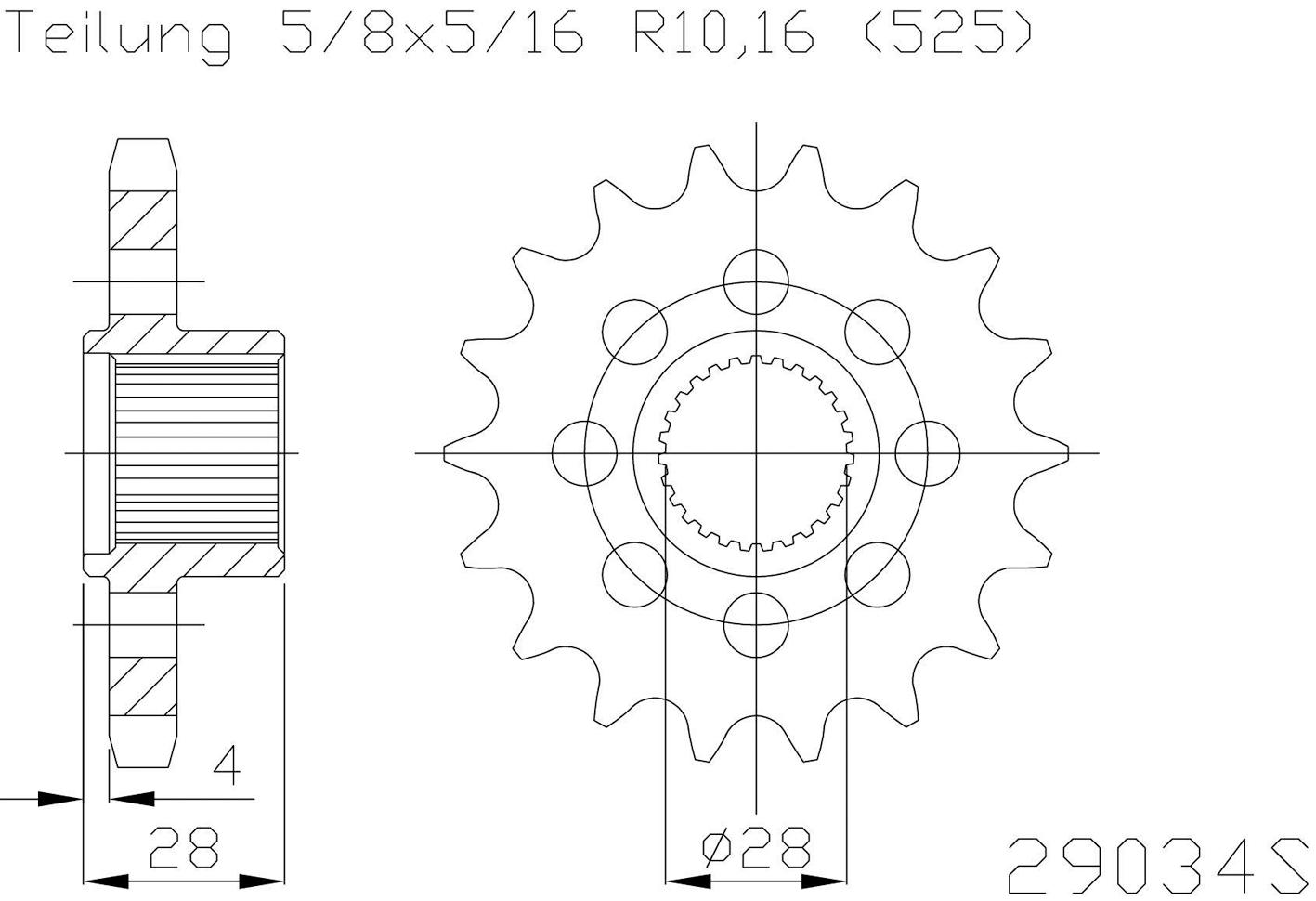 Esjot sprocket 525 18z racing
