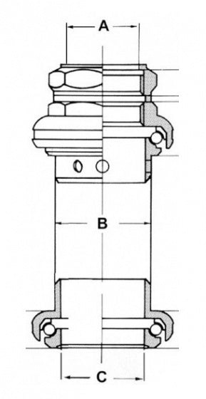 M-Wave Balhoofdstel ZS44 44 C 8-delig zwart zilver