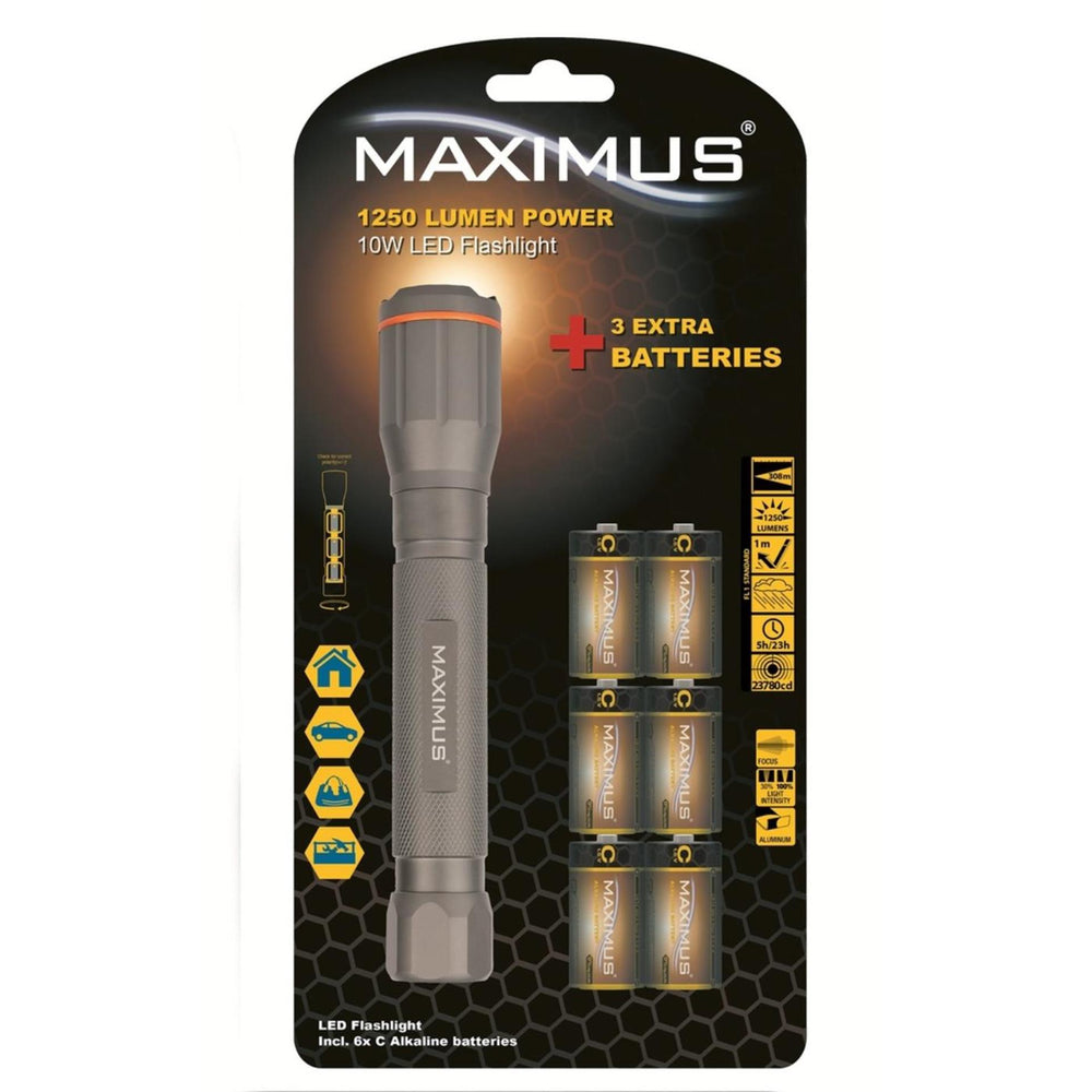 Maximus led zaklamp 10w ø4,2x22,5cm