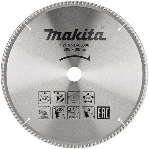 Makita accessoires d-65698 afkortzaagblad | div. materialen | 305x30x2,8 | 120t | 5g - d-65698