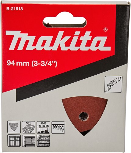 Makita accessoires schuurvel k60 k80 k120 k180 k240 red velcro - b-21618 - b-21618