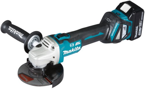 Makita dga513rtj 18v haakse slijper 125mm | inclusief accu's en lader in m-box
