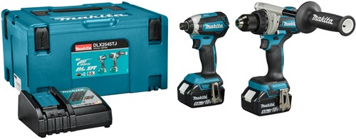 Makita dlx2545tj 18v combiset ddf492 boor- schroefmachine + dtd153 slagschroevendraaier (2x 5.0ah en lader) in mbox - dlx2545tj